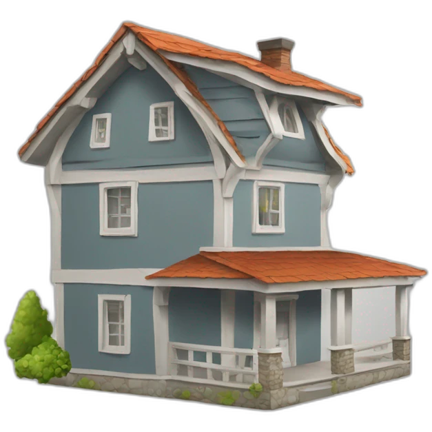 Haus mit Bau Gerüst emoji