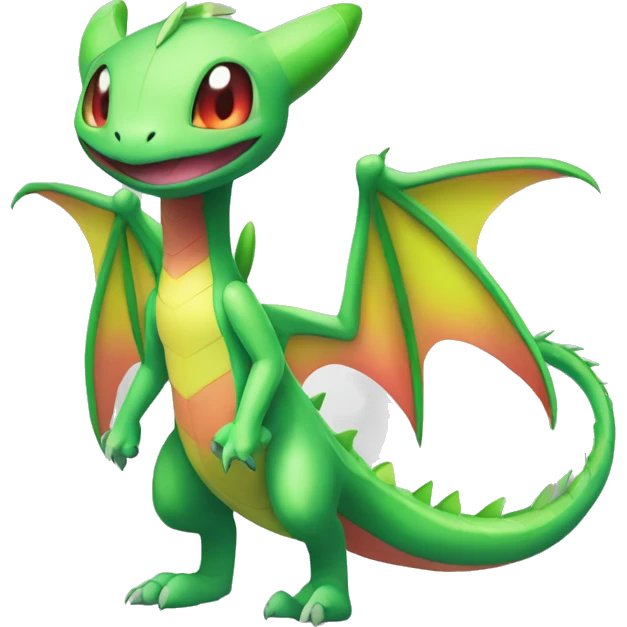 Full body cute edgy shiny colorful Flygon-Scyther-grovyle emoji