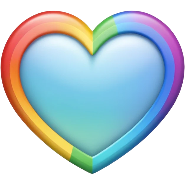 white heart with a rainbow border emoji