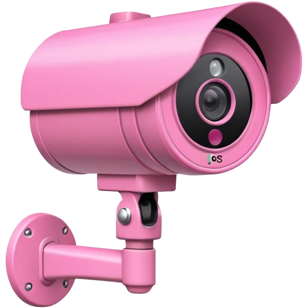 Security Camera pink with stickers emoji