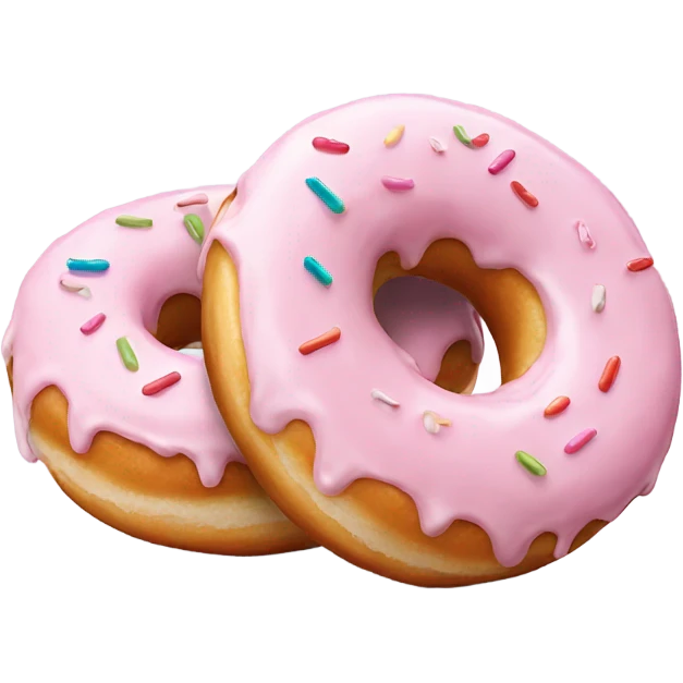two donuts with light pink icing emoji