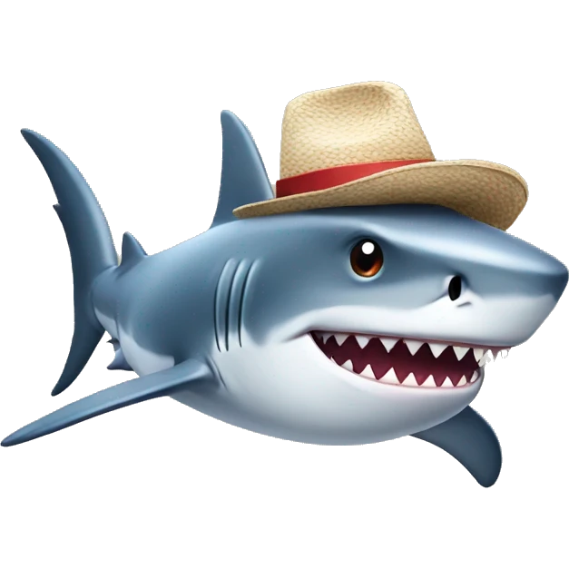 shark with hat emoji