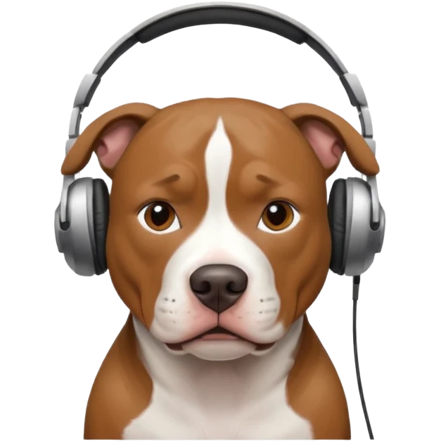 pitbull with headphones emoji