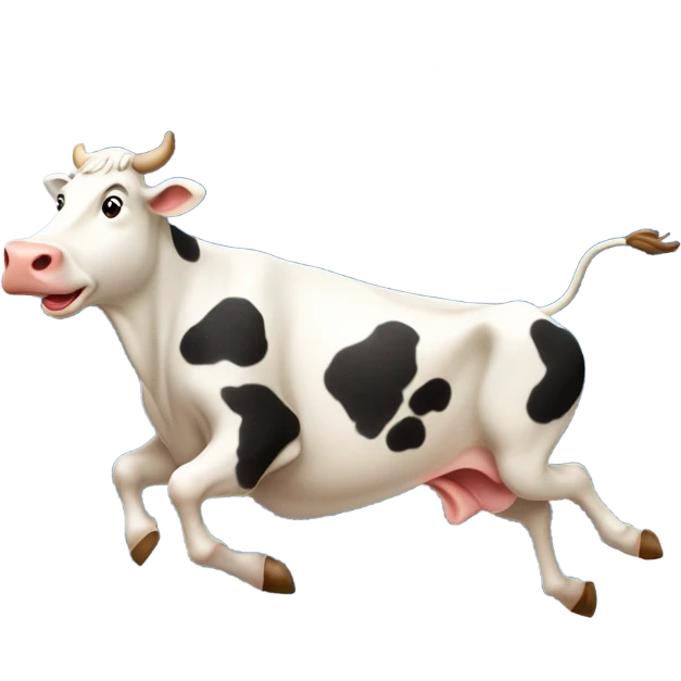 Cow jumping over the moon emoji