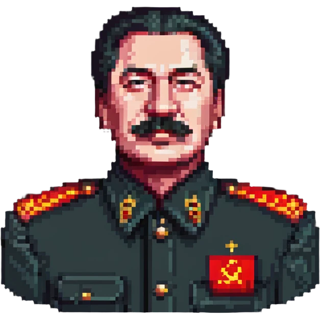 pixel art representation of Stalin emoji | AI Emoji Generator