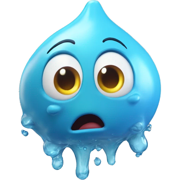 Liquid Blob Water Elemental DisneyPixar-style Character 3D Render emoji
