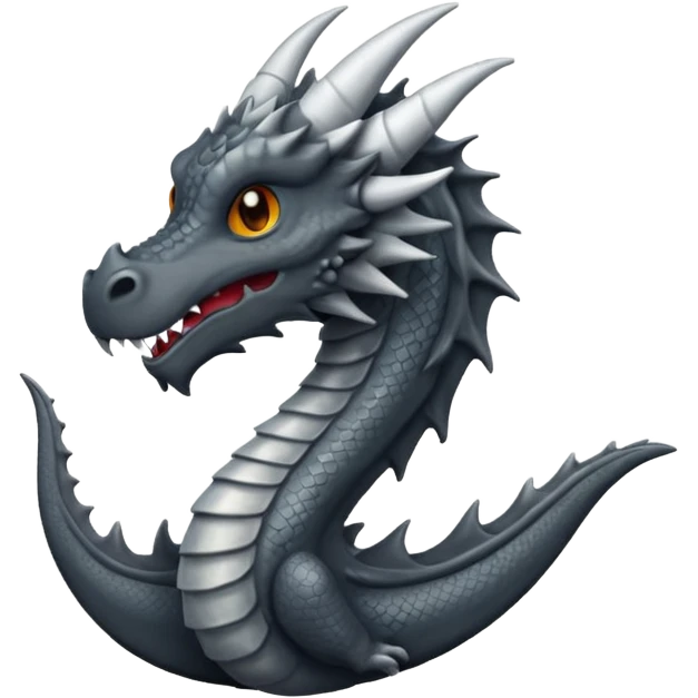 iOS style emoji, minimal dragon fang, dark fantasy object emoji