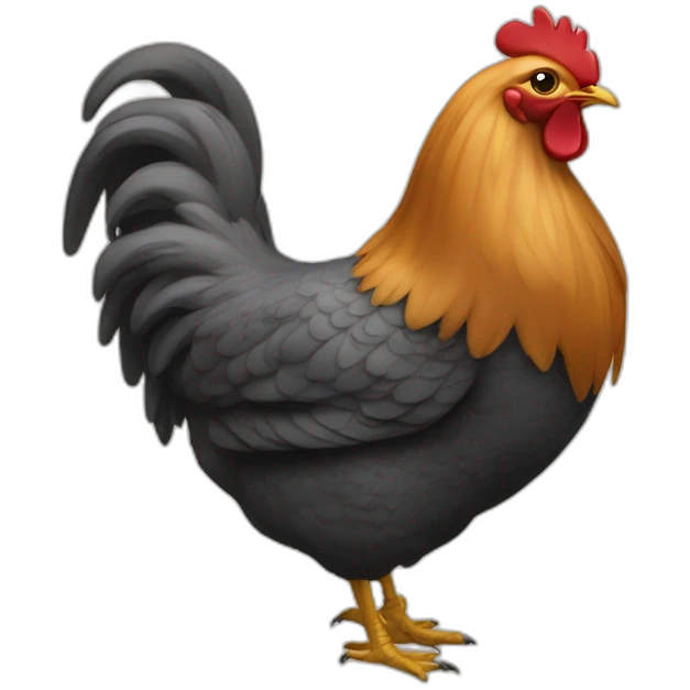 Chat sur une poule emoji