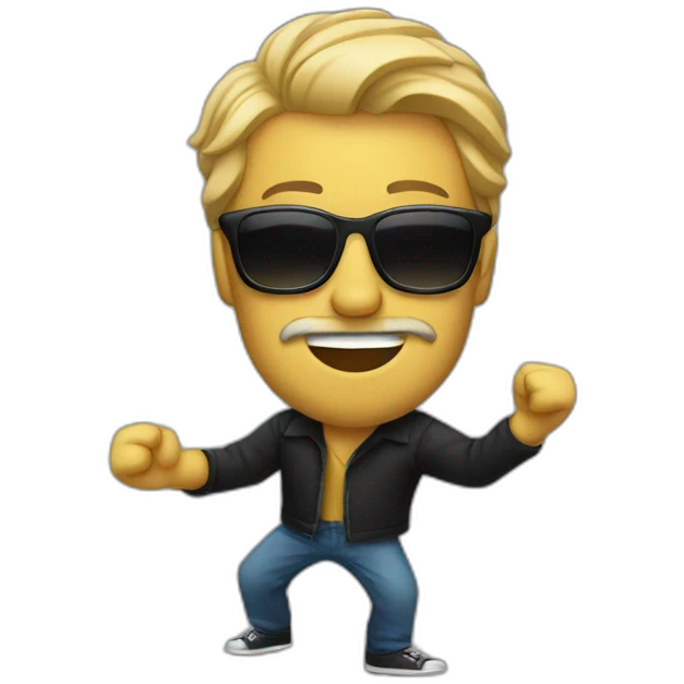 man dancing with goatee and sunglasses emoji