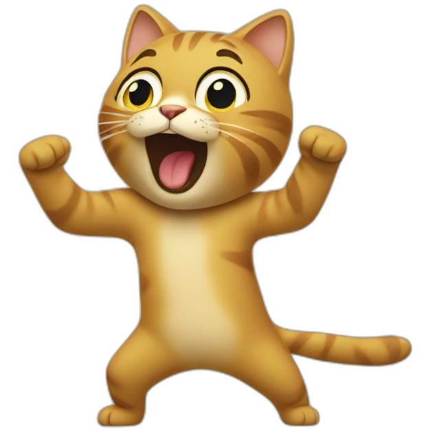 Un chat qui fait un dab emoji