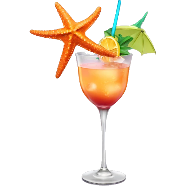Starfish with a cocktail emoji