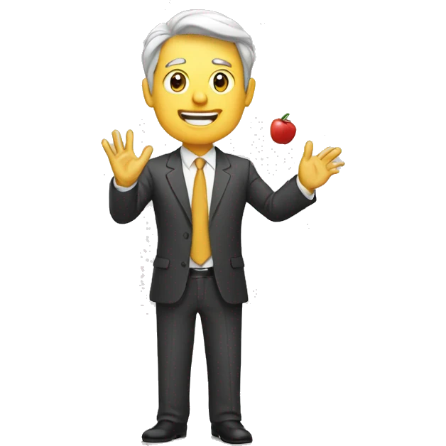 CEO presenting a slide emoji