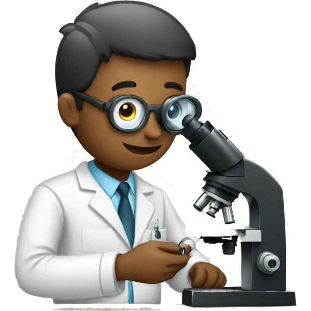 a man working with a microscope emoji