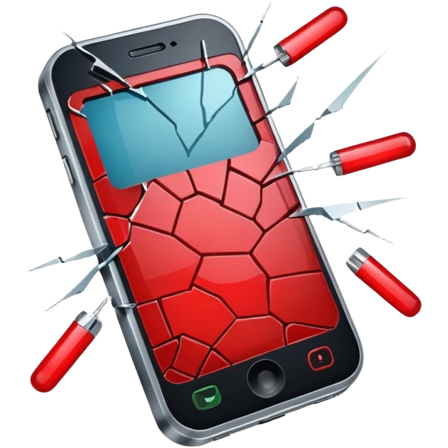 broken red cell phone emoji