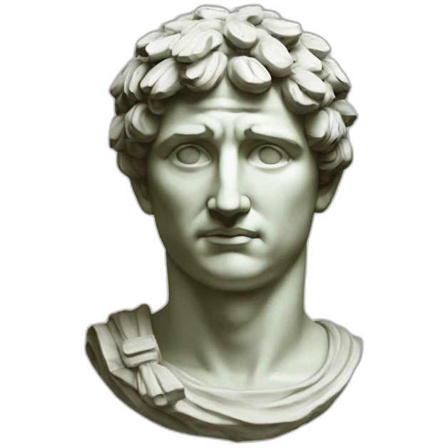Roman Caesar statue with olive crown emoji