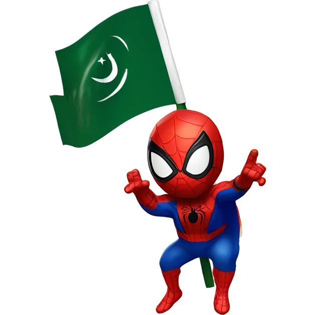 Spider-man waving Pakistan flag emoji