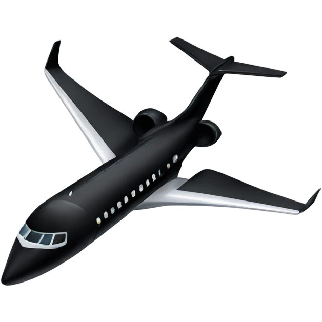 Black private jet  emoji