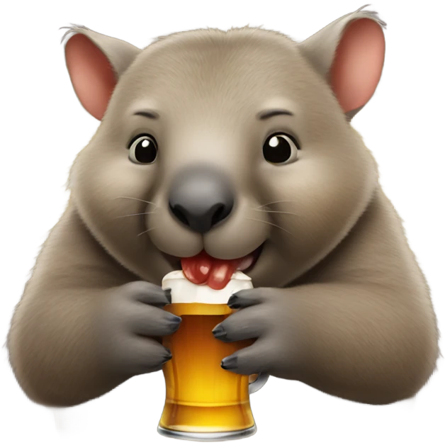 Wombat drinking beer  emoji