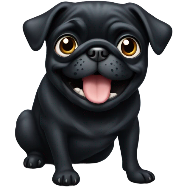 Black pug slapping  emoji