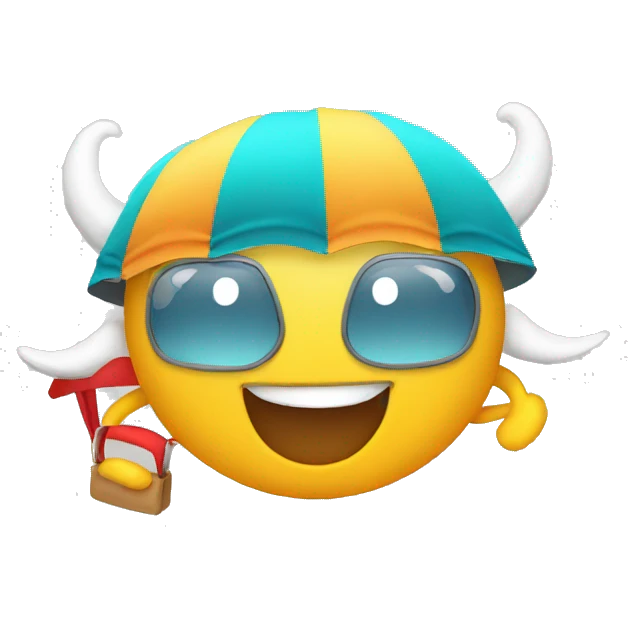 smiling face with horns flying paraglide emoji