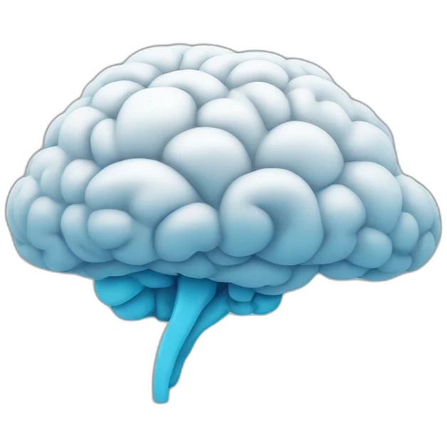 a brain with a cloud emerging from the back emoji