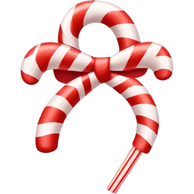Candy cane bow  emoji