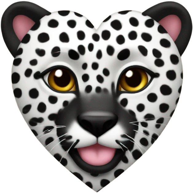 Black Cheetah print heart  emoji