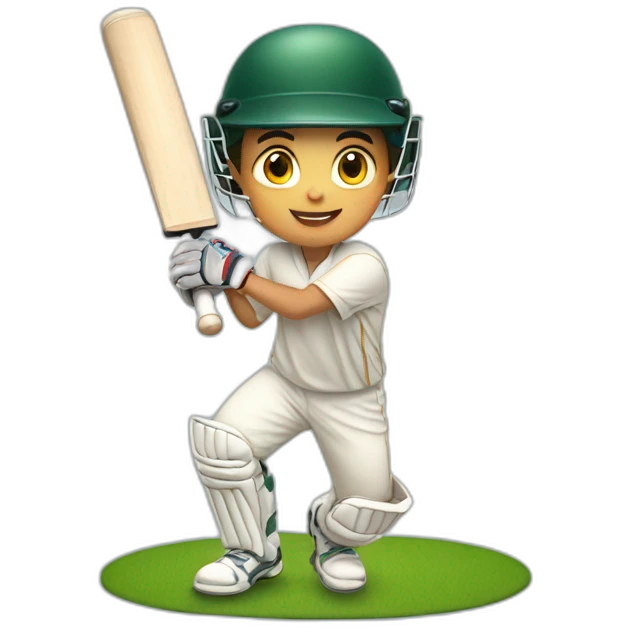 A BOY PLAYING cricket emoji