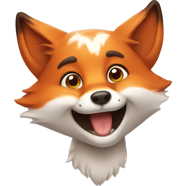 cute happy fox emoji