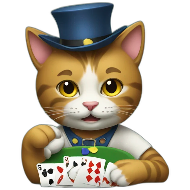 Cat playing poker emoji