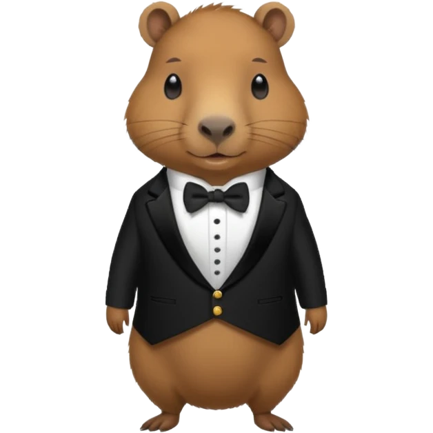 Asme una capibara con trage elegante emoji