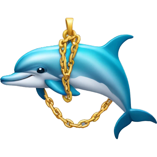 dolphin wearing a big chain emoji