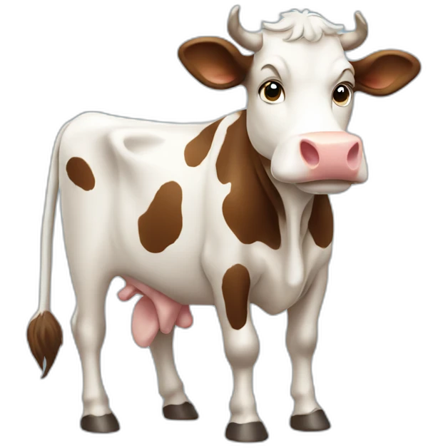 Cow holding milk emoji
