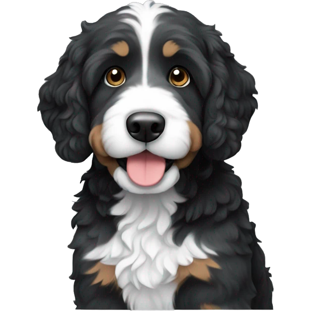 black and grey bernedoodle emoji