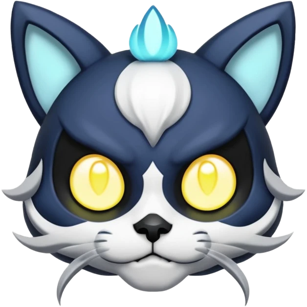 Badass Skull-faced Serene Meowstic-Scizzor-hybrid   emoji
