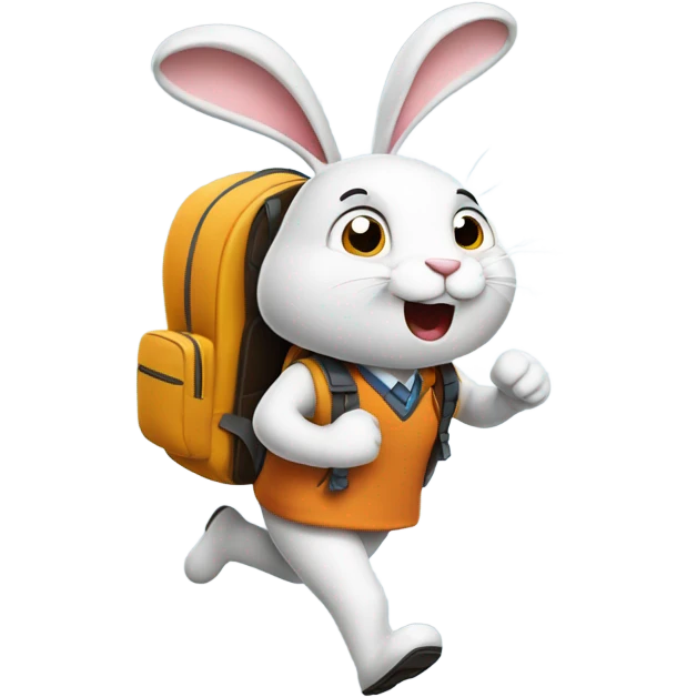 speed rabbit student emoji
