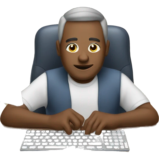 My dad sitting on his computer 24 seven doing work emoji