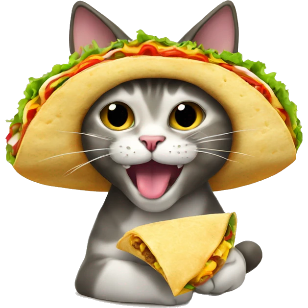 Cat eating taco emoji