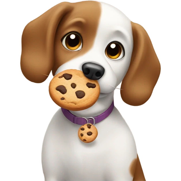 dog eating a cookie emoji