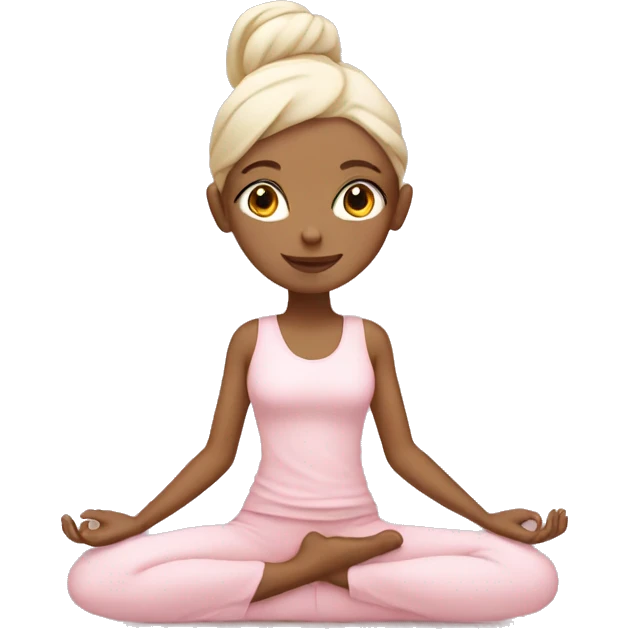 White yoga girl light pink clothes  emoji