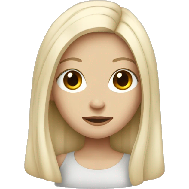 White girl with long black hair emoji