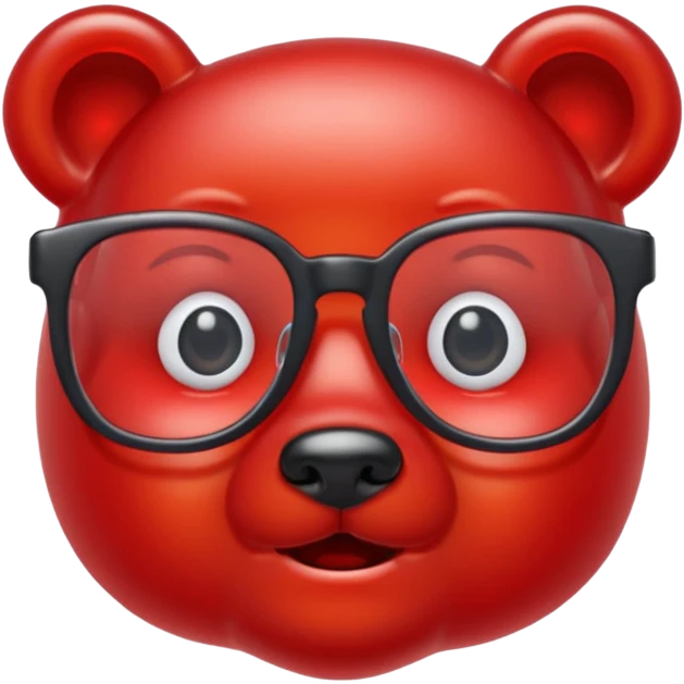 gummy bear with glassess, only head  emoji