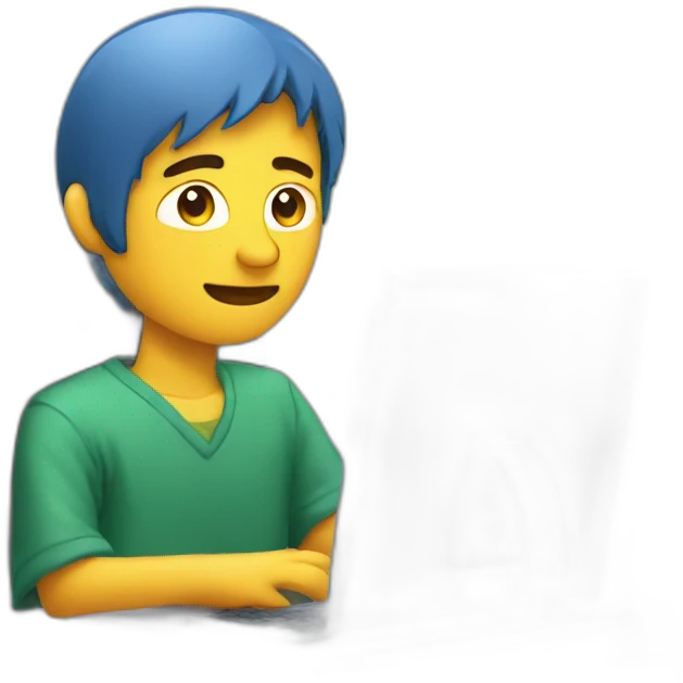 Human wokring on computer emoji