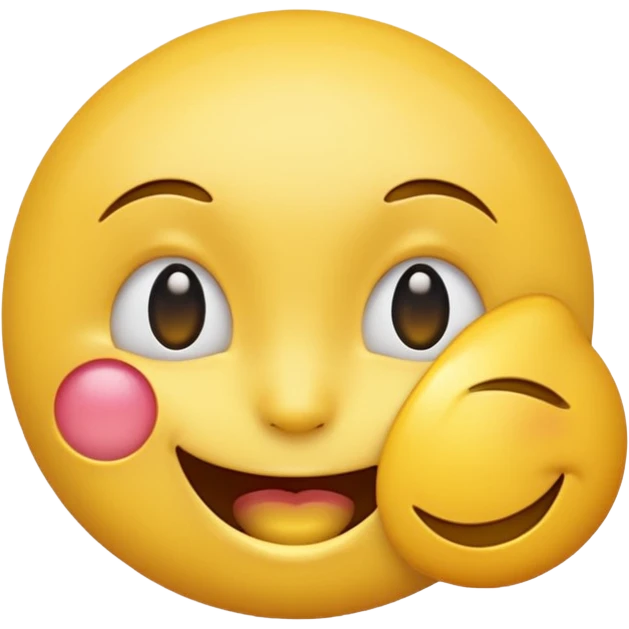 an 'inner emoji' concept: a winking emoji with a tiny laughing emoji inside one eye emoji