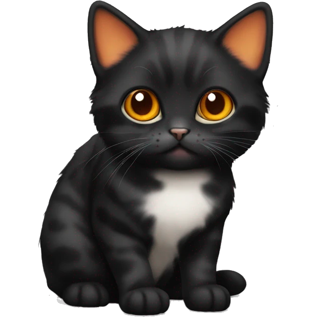 Black munchkin cat with orange spots emoji