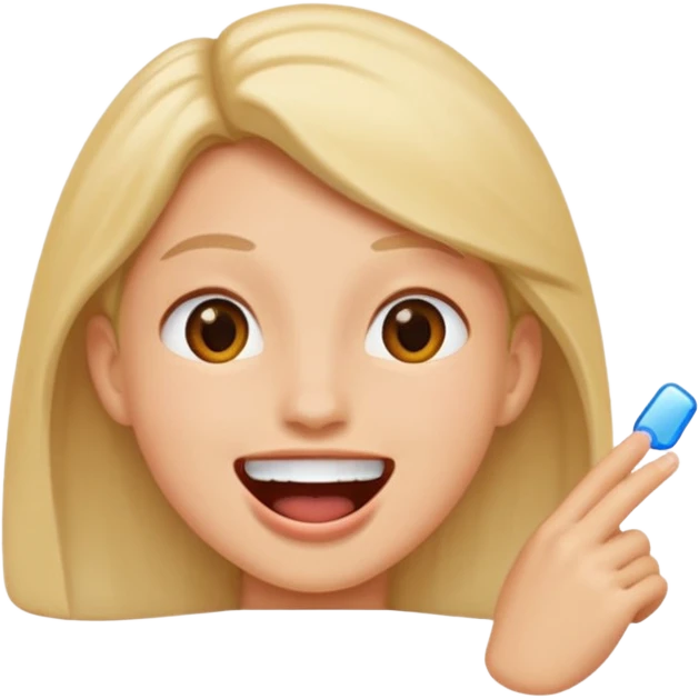 Tête de profil, et qui fait chute en montrant sa bouche emoji