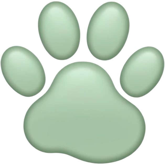 a pastel green pawprint emoji