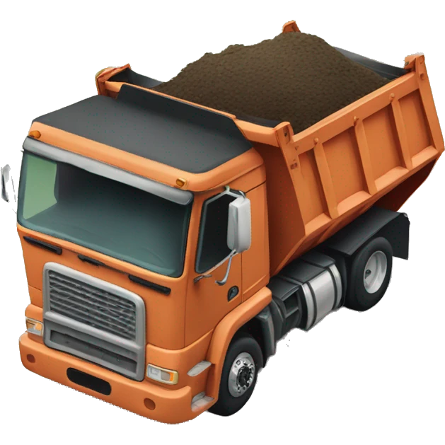 A dump truck that is hauling butt emoji
