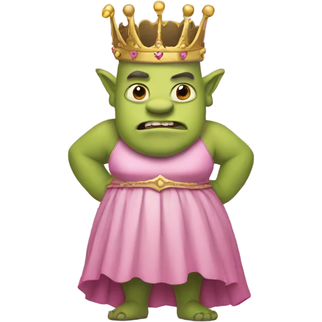 Ogre in pink skit with crown emoji