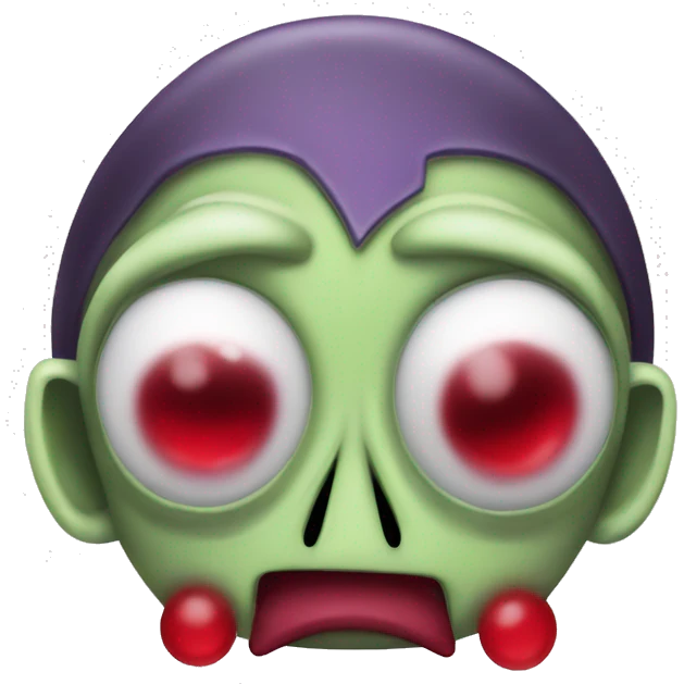 Alien head invader Zim with red eyes emoji